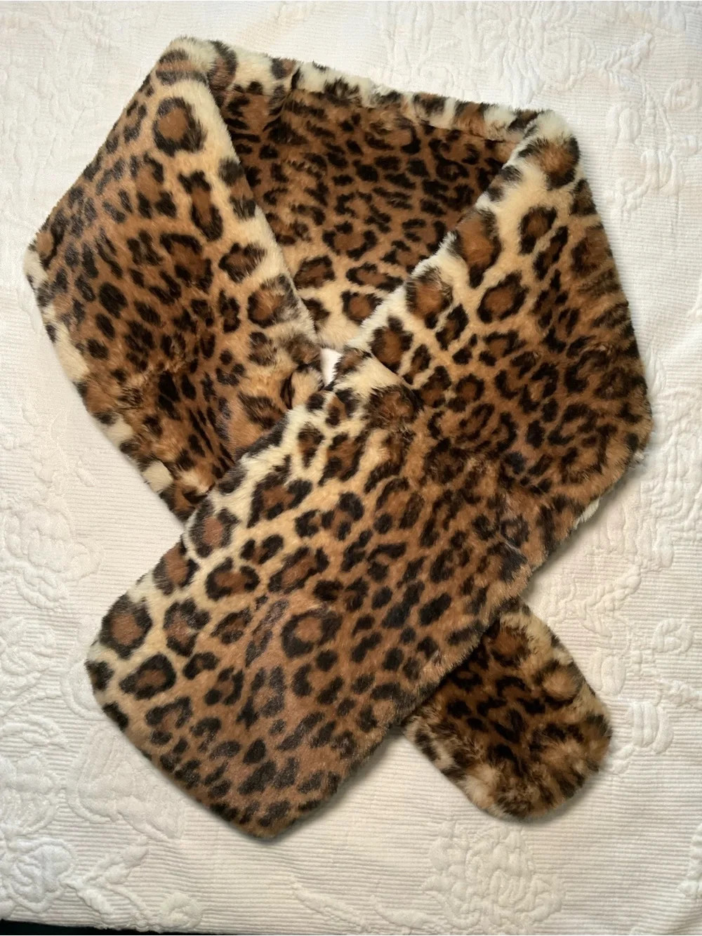CAbi Leopard Faux Fur Scarf - Brown & Black